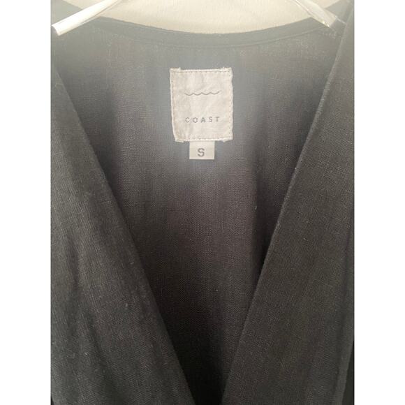 COAST HIGH PLEATED LINEN BLEND JUMPSUIT BLACK SIZE SMALL - Picture 9 of 9